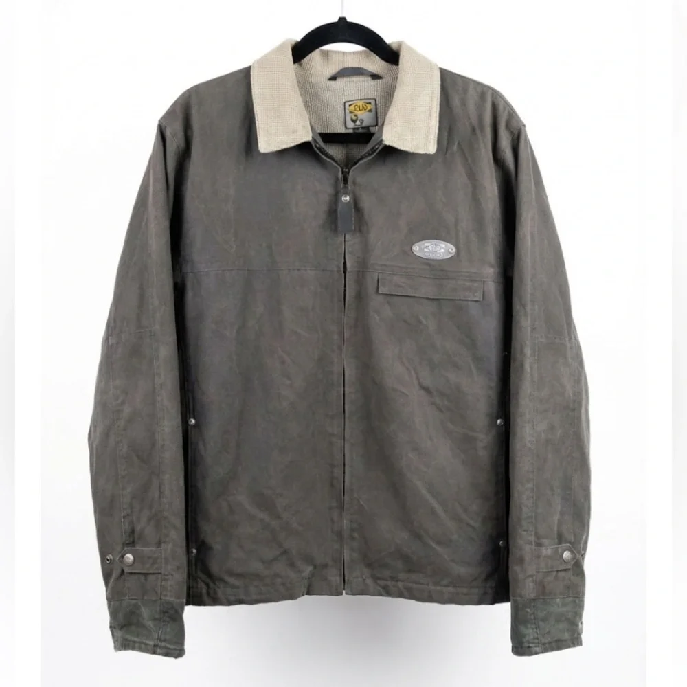 ATLAS Snow-Shoe Company Vintage Waxed Cotton Jacket Men's Large Gray Utility - Picture 1 of 9